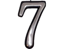 Цифра дверная Большая пластик 7 (хром) клеевая основа