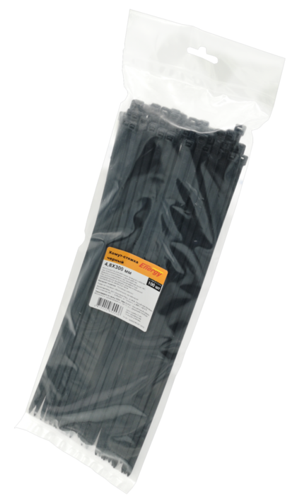 Хомут-стяжка 4,8х300мм Energy (черный) 100шт