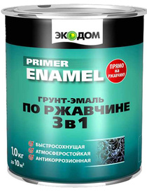 Экодом Грунт-эмаль по ржавчине 3 в 1, 10 кг (серый)