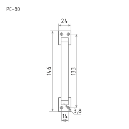 Ручка-скоба РС-80 мм черный НОРА-М