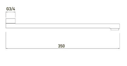 Излив(гусак)L 35см GS0226 GROSS AQUA для ванны G3/4