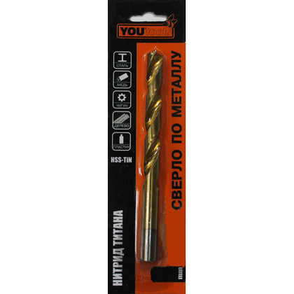 Сверло Yourtools ц/х ф 8,5 х75х117мм HSS-TiN (нитрид-тит.покр.) (в блист., уп.1 шт.)