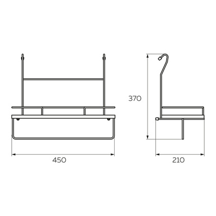 Полка с держателем для полотенца, хром YJ-G214B