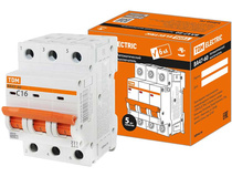 Выключатель автоматический TDM ВА 47-60 3P 16А (С) 6кА / SQ0223-0109