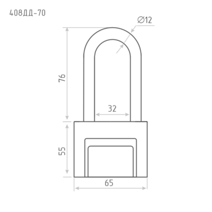 Замок навесной Нора-М ЗН-408ДД-70 мм, 3 ключа