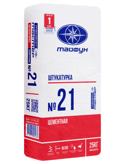 Штукатурка цементная Тайфун Мастер №21, 25 кг