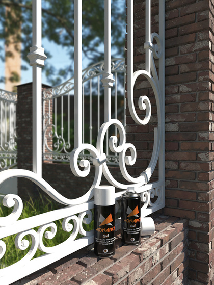 Грунт-эмаль по ржавчине 3в1 Monarca RAL9003 белый глянцевый 520мл