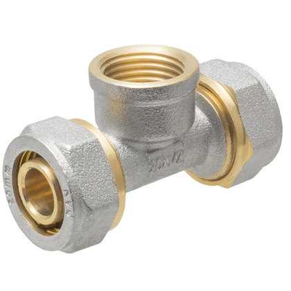 Тройник обжимной 20 х 1/2 х 20 ц/г/ц, MP-У