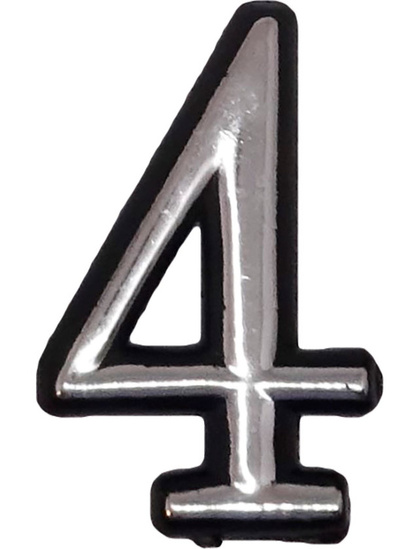 Цифра 4 50мм. пластм. клеящ. хром