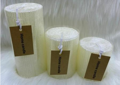 Свеча столбик Ribbed Art&Home 10х7см, молочный, арт. MUCJ710-B