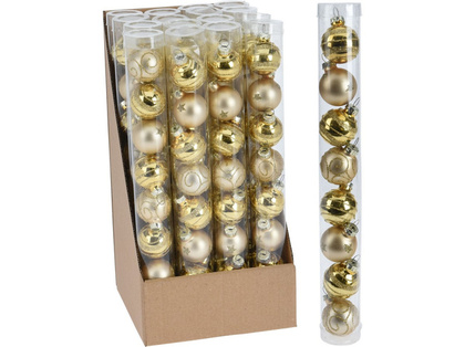 Набор шаров ёлочных Gold (8шт), 3см, стекло, арт. ABR525000