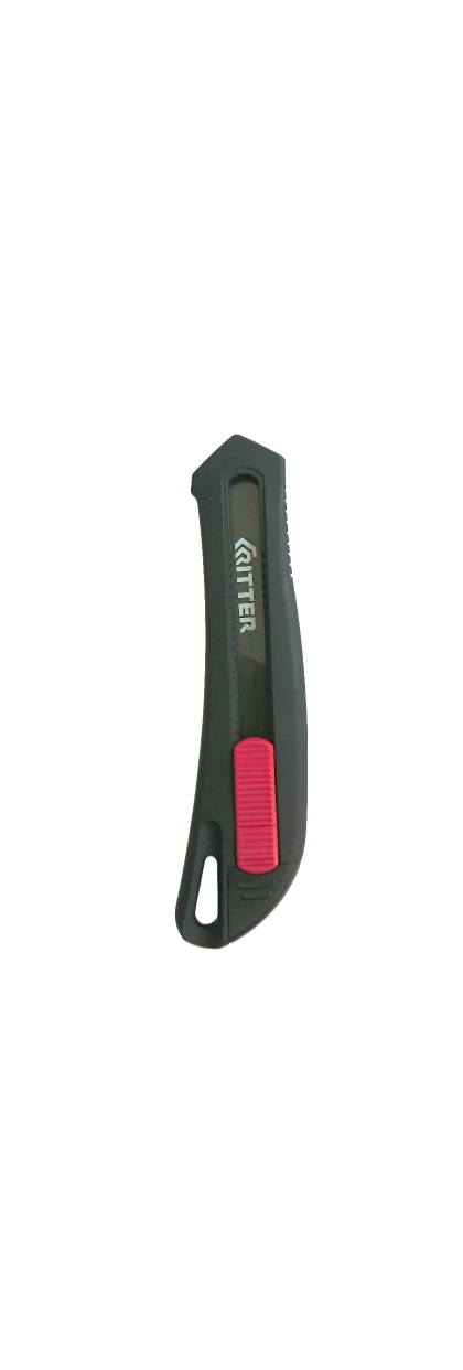 Нож 18мм. выдвижн.лезвие (Black), пласт. Soft-touch корпус Ritter Eco HT40121180