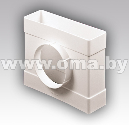 Соединитель плоский Т-образный ПВХ 60х120 с выходом  D100 612ТФ10П