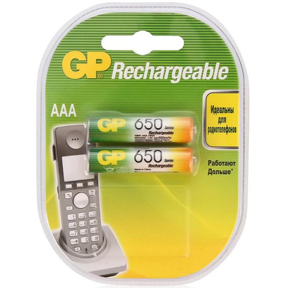 Аккумулятор Ni-MH GP 65AAAHC-2CR2, 650мАч/ААА