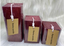 Свеча столбик Kub Art&Home 7,5х6см, бордо, арт. MUSJ6675-H