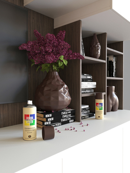 Краска аэрозольная RAL8016 Коричневый Махагон CORALINO SATIN полуматовая 520мл