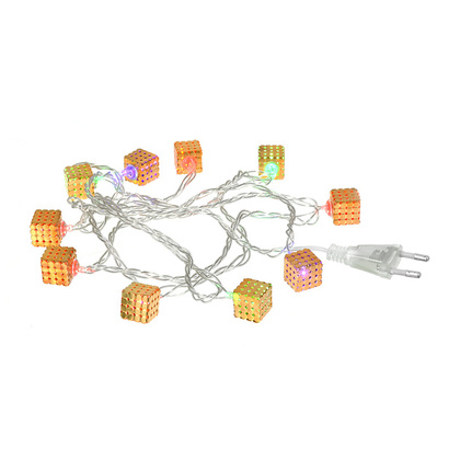 Электрогирлянда Нить Vegas Металлические кубики 10 LED, 2м, арт. 55172