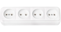 VIKA бел. Розетка 4-гнездн. б/з РА16-264, ОККО