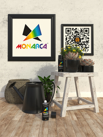 Краска акриловая Monarca RAL 9005 Черный Глянцевый 520мл