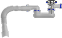 Сифон для душевого поддона 1 1/2х40 плоский регулир. с выпуском с г.т. 40х40/50
