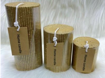 Свеча столбик Ribbed Art&Home 10х7см, золото, арт. MUCJ710-J