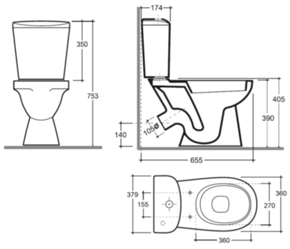 Унитаз-компакт Лаго ЖС Инкоэр-Б1 белый с1, ОАО Керамин