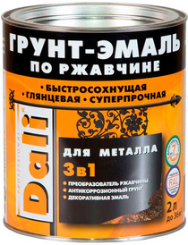 Эмаль DALI По ржавчине 3 в 1 (2л, красно-коричневый)