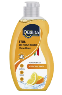 Средство для мытья посуды QUALITA LEMON & ORANGE флакон, 500 мл