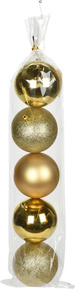 Набор шаров ёлочных Gold (5шт), 8см,  Koopman ACS103200