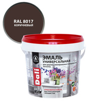 Эмаль акриловая универсальная DALI п/мат. коричневый, RAL 8017 0,9 кг Рогнеда