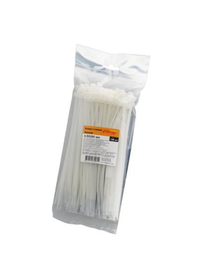 Хомут-стяжка 4,5х200мм Energy (белый) 100шт