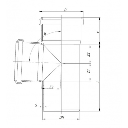 Тройник HTEAw, цвет: белый ф50ммхф50ммх87 OSTENDORF (559670)