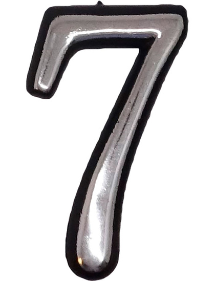 Цифра 7 50мм. пластм. клеящ. хром
