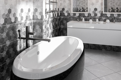 Плитка Дайкири декор 1 черный 300x600, ОАО Березастройматериалы