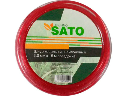 Леска для триммера SATO TECHNO 3мм 15м звездочка