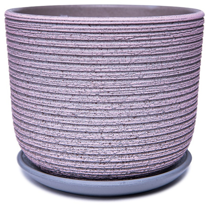 Горшок бетон. Лоза розово-серый бук №3, 15,6х18,7х18,7