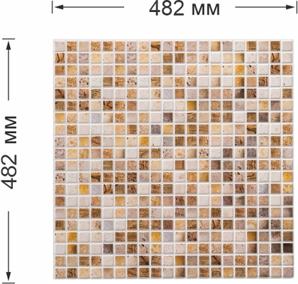Панель ПВХ самоклеящаяся Grace мозаика Сахара 482х482 мм