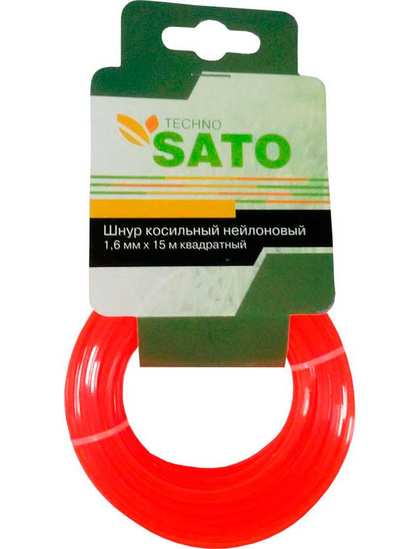 Леска для триммера SATO TECHNO 1,6мм 15м квадратный