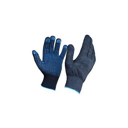 Перчатки х/б с ПВХ 10 кл 4-х нитка лайт черный (5 пар)