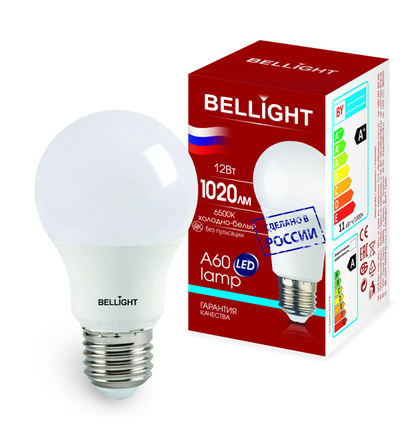 Лампа светодиодная А60 12Вт Е27 6500К LED Bellight