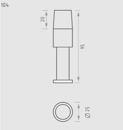 Упор дверной 104   хром