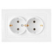 INA бел. Розетка 2-гнездн. с/з РС16-348 (с рамкой), ОККО