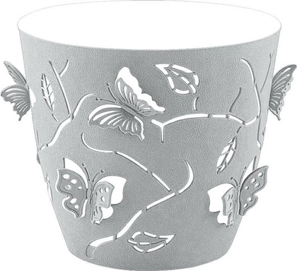 Горшок для цветов Butterflies, 5,3л, D225мм, жемчужно-серый