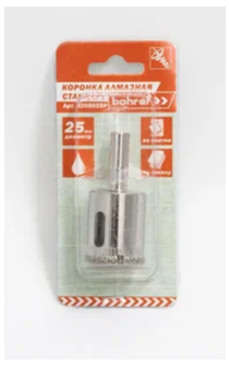 Коронка алмазн. по стеклу и кафелю 25,0 мм Bohrer