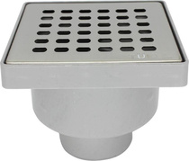 Трап квадр. верт. 100х100мм вып. 50мм с глянц. мет.реш. арт.ST2110-50-MR