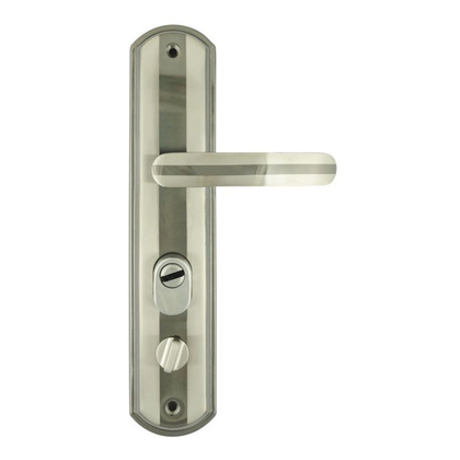 Ручка дверная на планке НОРА-М 200-68 мм (левая) для китайских дверей - Матовый хром/черный никель