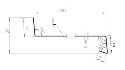 Отлив оконный 40*130*1500 мм(RAL 9003 Белый)