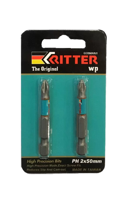 Бита PH2х 25 мм (к-т 2шт) магнитная Ritter