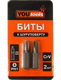 Бита PH1х 25 мм (к-т 2шт) YOURTOOLS