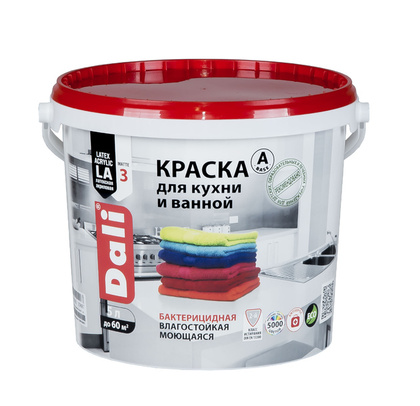 Краска для кухни и ванной DALI белая 5 л Рогнеда